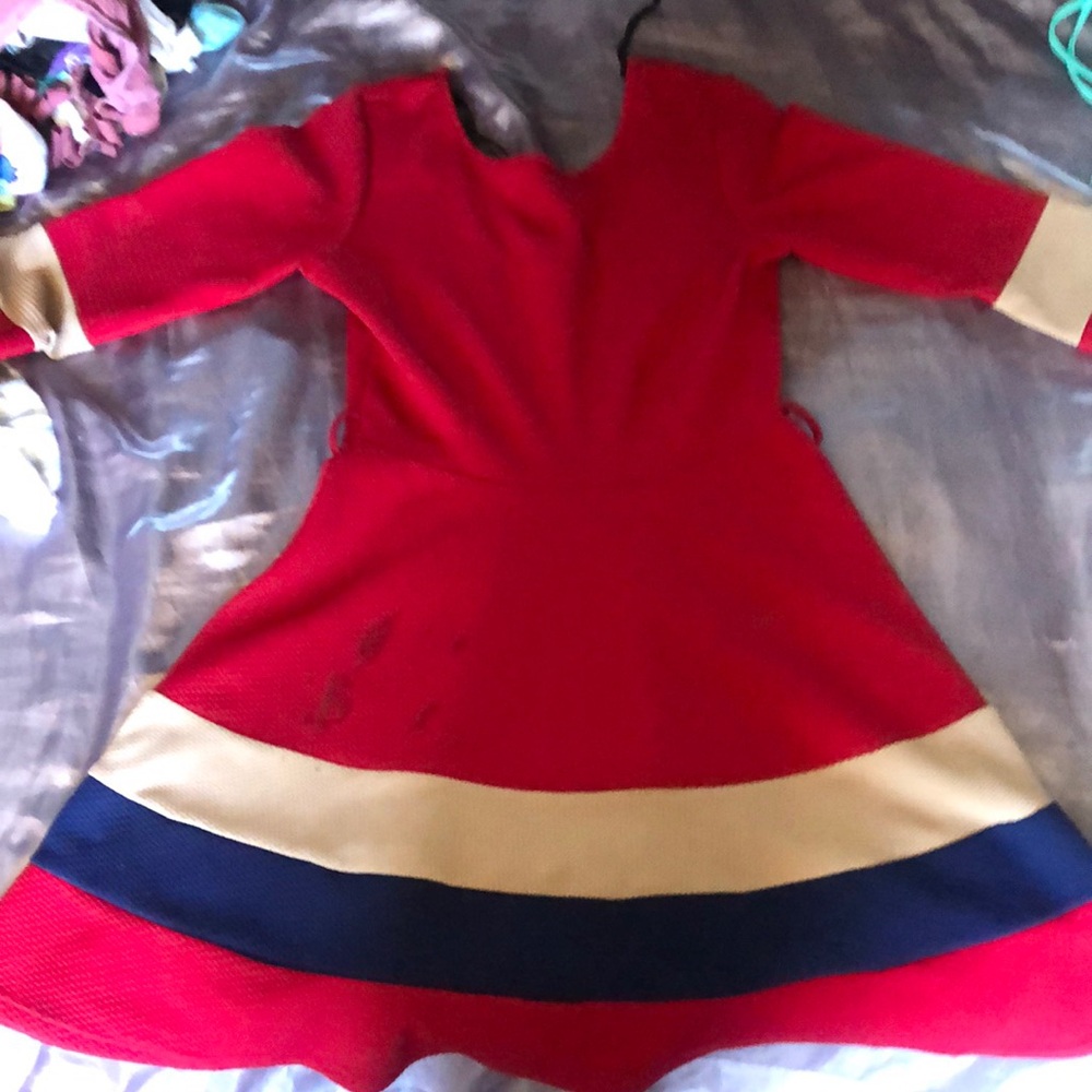 Fashion Magazine Red and Gold Kids Dress